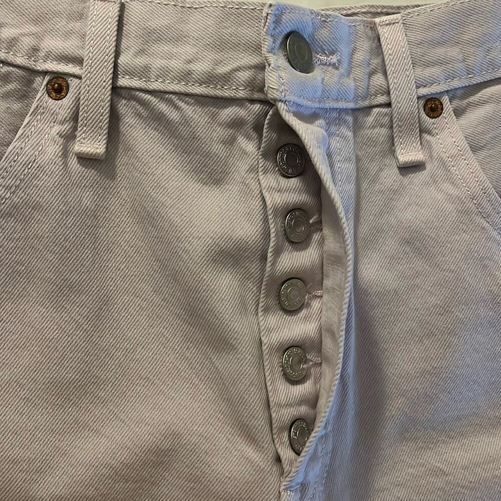 Levi 501 Lilac Cutoff Denim Shorts Womens Size L Button Fly Fray Casual Summer - Picture 8 of 16